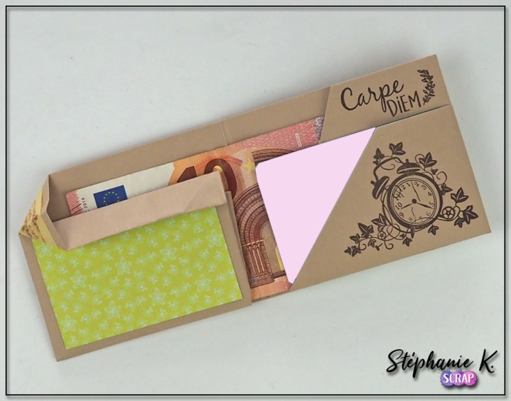 Porte-monnaie - Origami - Vue de face - Ouvert